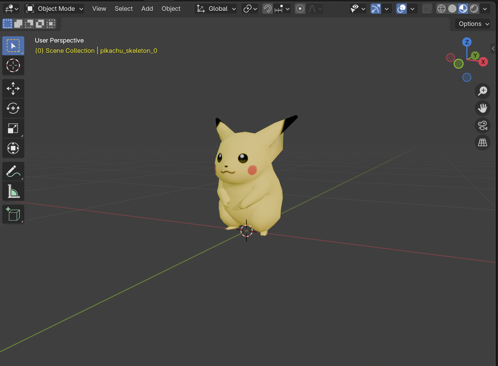 Outliner showing imported Pokemon model
