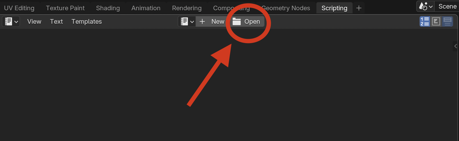 Open script in Blender text editor
